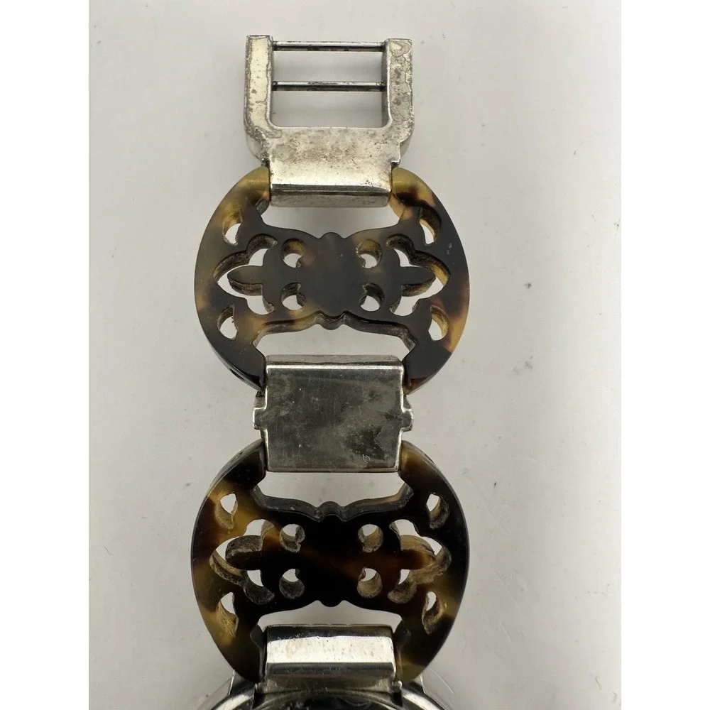 Brighton Monarch Ladies Watch New Battery TORTOISE 35MM‎ 6.75